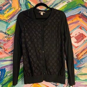 Banana Republic black polka dot cardigan